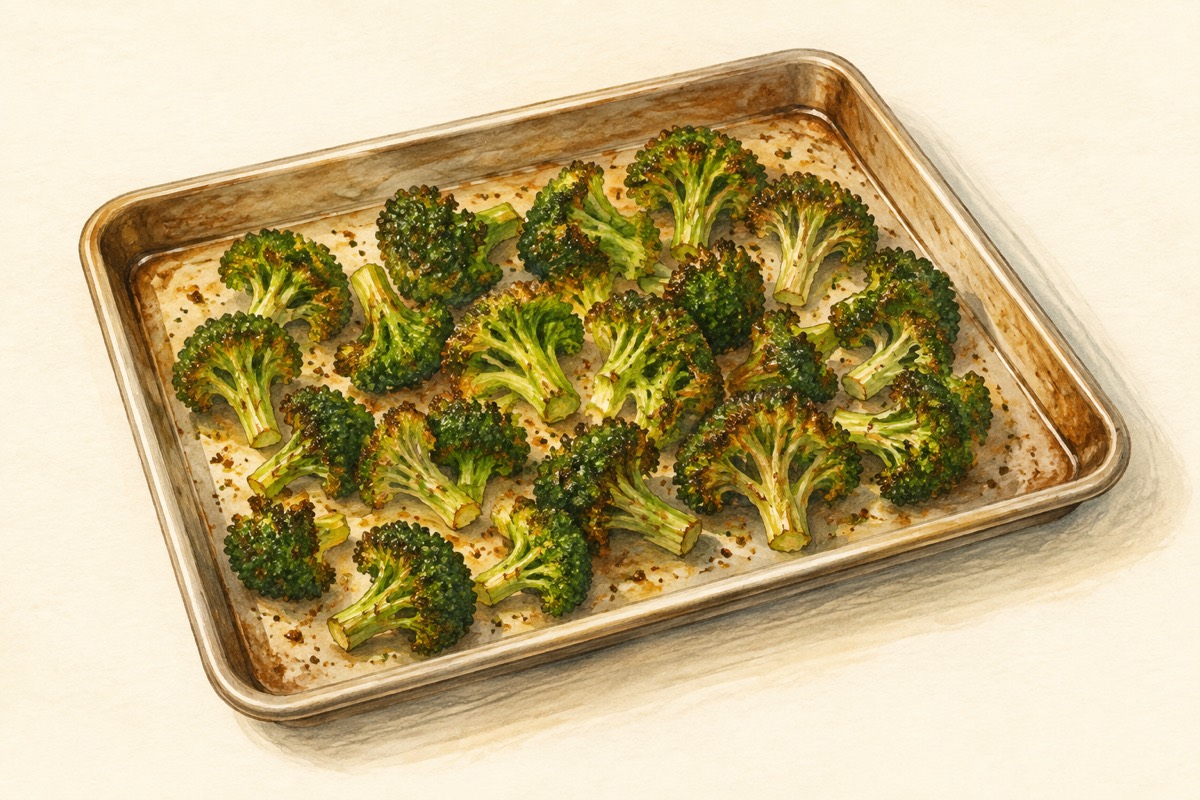 Illustration: Brown-edged broccoli florets